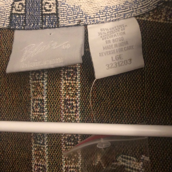 Blair Nautical Print Jacket - Blue and Green lighthous costal button up vintage - Picture 5 of 7